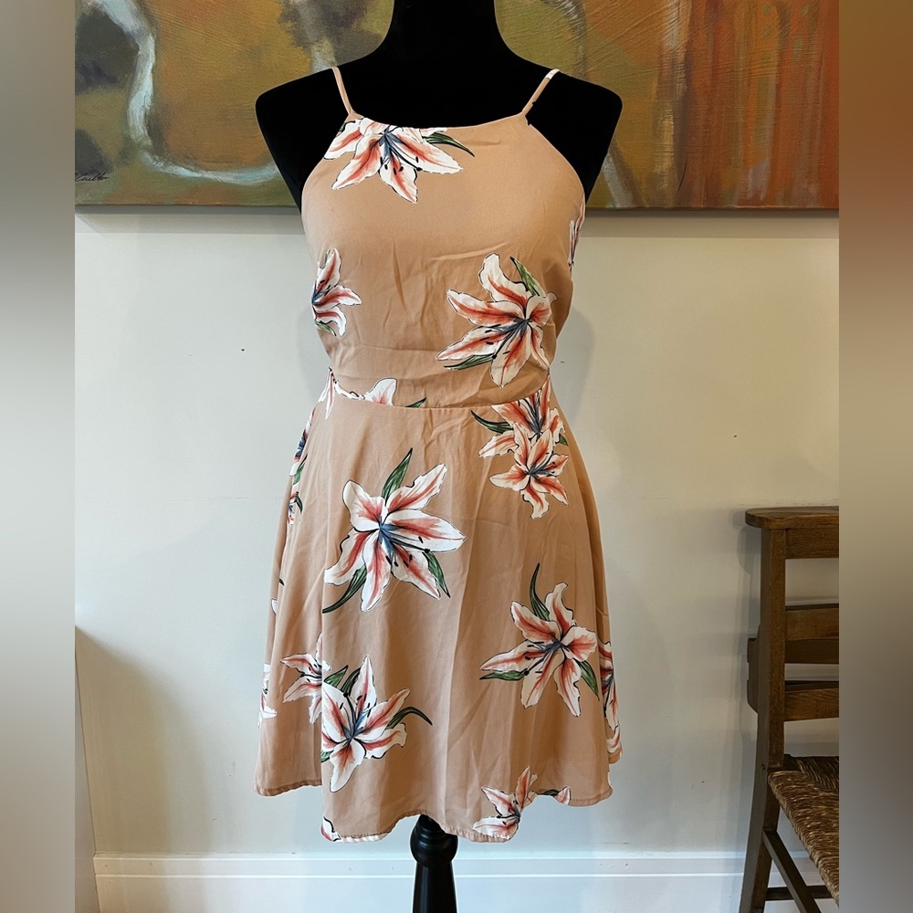 Lulu’s Lily Dress with Tie Back Size Small